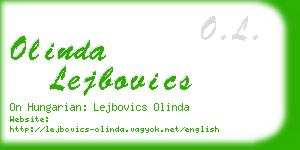 olinda lejbovics business card